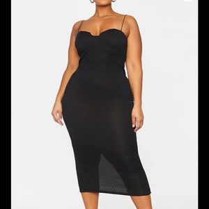 New with tags pretty little thing black midi dress in size US 20/UK 24